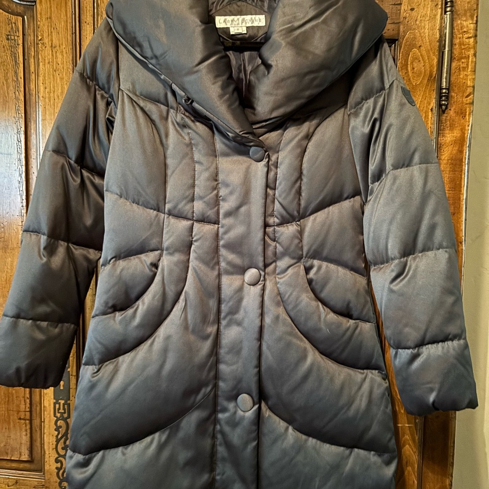 Larry Levine Black Puffer Jacket with Quilted Design
